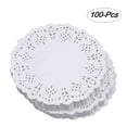 thumbnail image 1 of 100 PCS Round Paper Doilies White Lace Round Paper Doilies Cake Packaging Pads for Party or Wedding Table Decoration, 6.5 Inch Diameter 16.5cm, 1 of 6