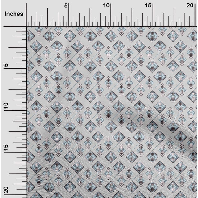 oneOone Georgette Viscose Fabric Diamond Geometric Print Fabric By The Yard 42 Inch Wide