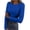 Blue, variant on Long Sleeve Basic Tops for Women, Women's Ribbed Scoop Neck Slim Fitted T Shirts Basic Solid Long Sleeve Layering Tee Tops