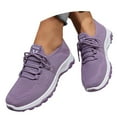 thumbnail image 3 of Daznico Women's Lightweight Running Shoes - Breathable Mesh Sneakers with Soft Sole for Gym, Jogging & Casual Wear - Comfortable Lace-Up Design,Color:Purple,Size:7.5, 3 of 9