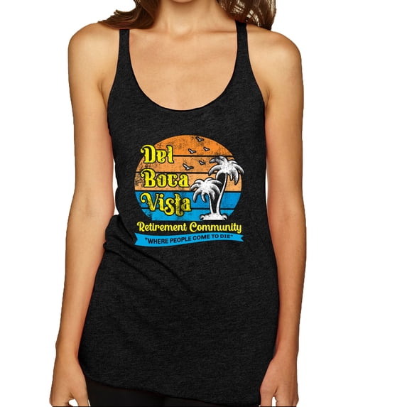 Wild Bobby,Del Boca Vista Seinfeld Retirement Community, Streetwear, Women Tri-Blend Racerback Tank Top, Vintage Black, Medium