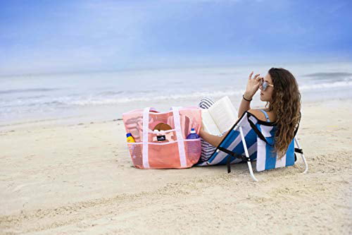 Dejaroo Mesh Beach Bag Lightweight Tote Bag For Toys /& Vacation Essentials