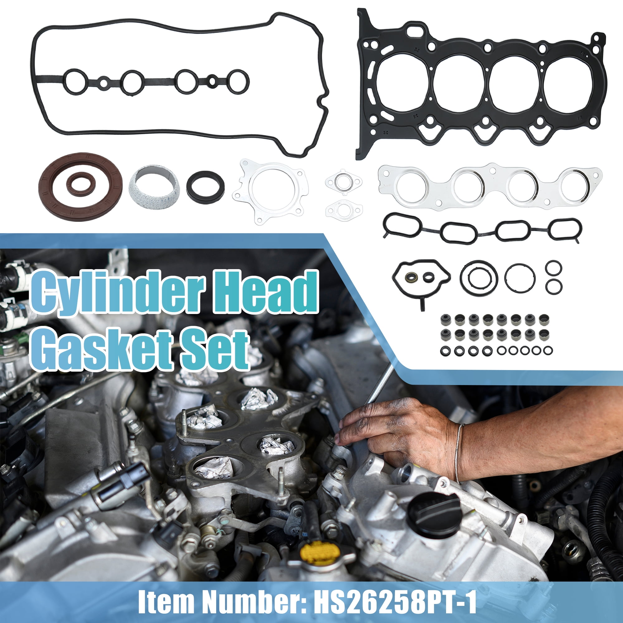 Unique Bargains 1 Set Engine Cylinder Head Gasket Set for Toyota Prius 2001-2009 Metal