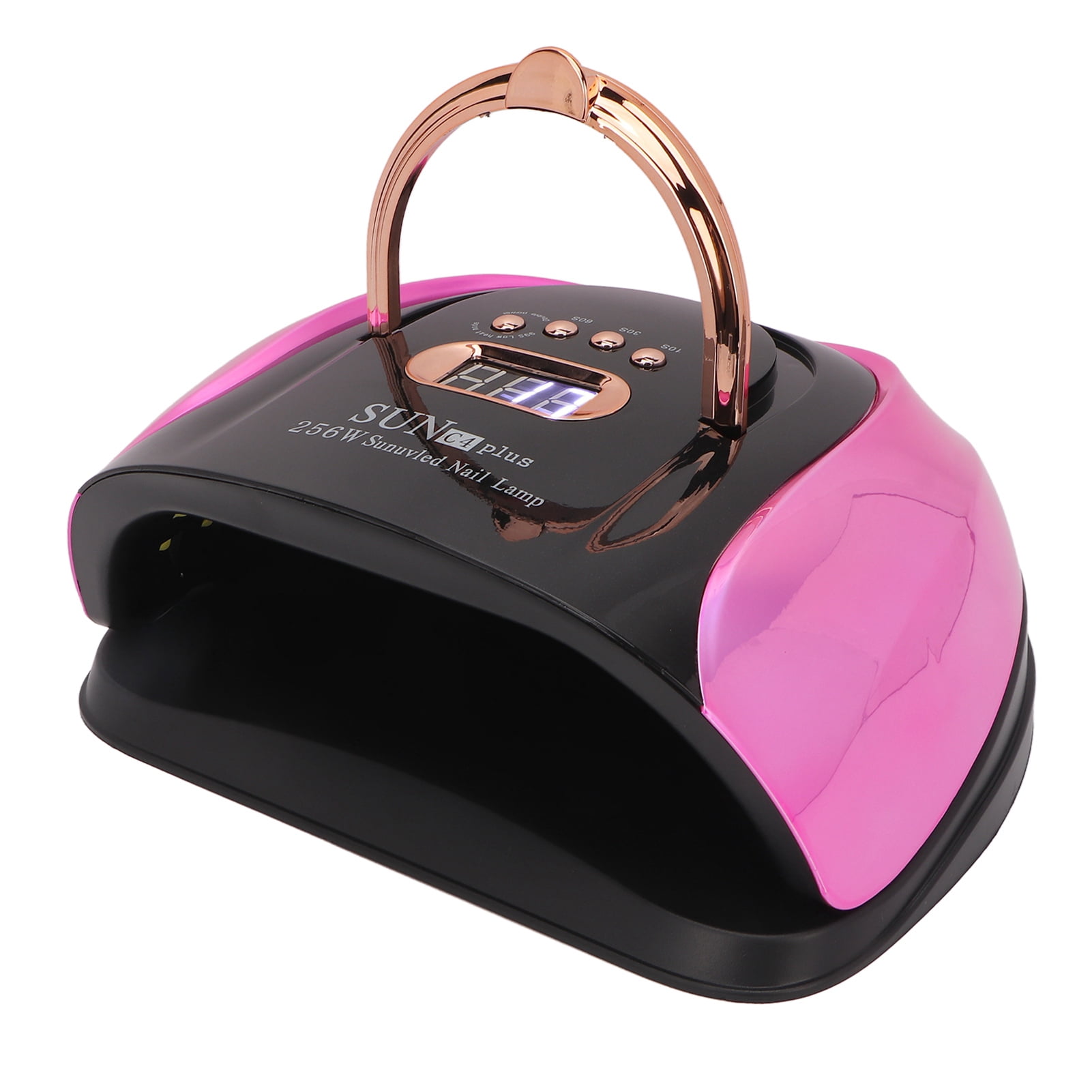 BOKYAN Professional UV Gel Nail Lamp 256W High Power 57pcs Lamp Chips 4 Timers Fast Curing Portable Handle Purple Red Nail Art Tool US Plug 9.05 inches / 23 cm for Salon and Home Use