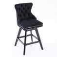 thumbnail image 5 of Set of 2 360 Swivel Swivel Velvet Counter Heght Barstools with Button Tufted Decoration and Wooden Legs, and Chrome Nailhead Trim, Leisure Style Bar Chairs,Bar stools, 5 of 12