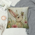 thumbnail image 2 of Nawypu  Easter Floral Garland Bunny Throw Pillow Cover, Spring Rabbit Holiday Cushion Case Decoration for Sofa Couch, 2 of 5