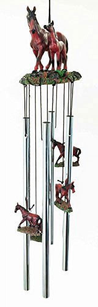 Farm Countryside Brown Horse With Foal Resonant Relaxing Wind Chime Garden Patio Decor