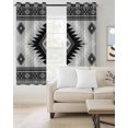 thumbnail image 2 of Gray Boho Blackout Curtains, Light Blocking Print Window Curtains, Southwestern Ethnic Abstract Geometric Thermal Insulated Window Drapes for Living Room Kitchen Cafe 2 Panels, 84"W x 84"L, 2 of 9