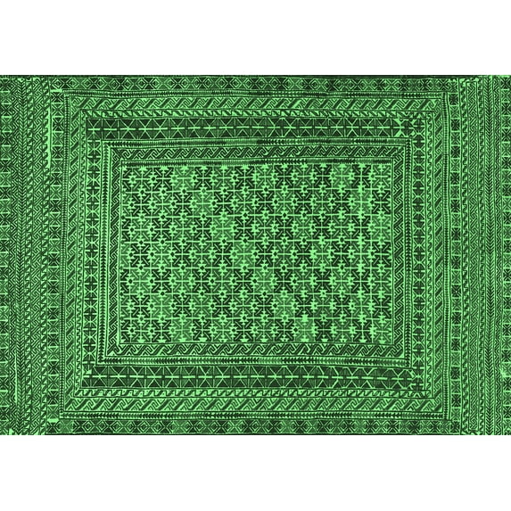 Ahgly Company Indoor Rectangle Southwestern Emerald Green Country Area Rugs, 6' x 9'