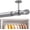 Silver, variant on Ceiling Mounted Closet Rods for Hanging Clothes, 17-28in, Black