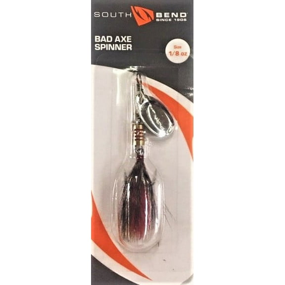 South Bend BAS AXE SPINNER 1/8 oz SILVER/DRESSED #1, Spinnerbaits