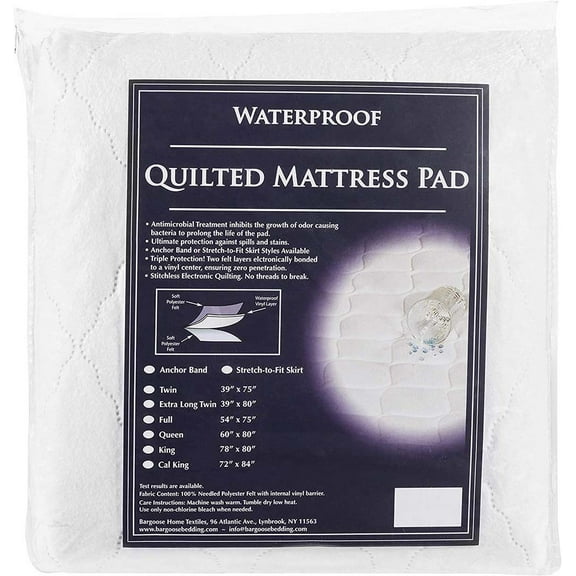 Quilted Waterproof Mattress Pad, Allergy-Friendly, Reduces Dust Mite Exposure, Protects Against Spills and Incontinence, 3-Ply | Long Twin