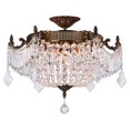 thumbnail image 1 of CWI Lighting Brass 22" 6-light Metal Bowl Flush Mount in French Gold, 1 of 2