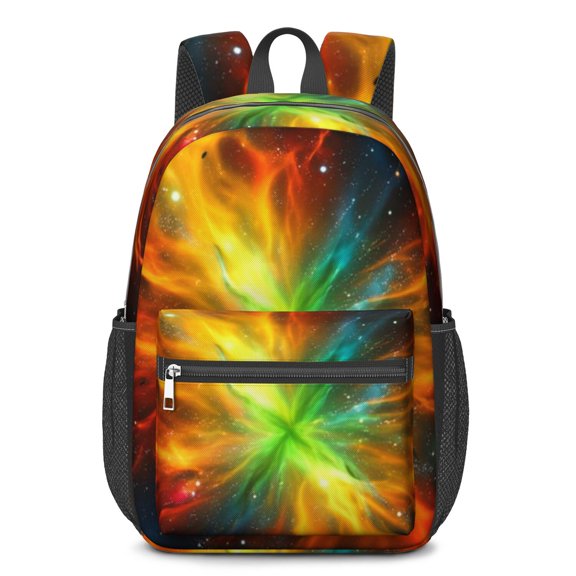 Colorful Starry Sky and Universe 17" School Backpacks for Teens,Waterproof Oxford Fabric,S-Shape Padded Straps for School,Travel,Hiking,Camping