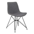 thumbnail image 3 of Armen Living Palmetto Contemporary Dining Chair in Charcoal Fabric with Black Metal Legs, 3 of 7