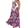 thumbnail image 2 of FcBaudy Robe Sans Manches à Col Rond, Robes d'Été pour Femmes, Robes pour Femmes Robe Longue Sans Manches en Lin Imprimée avec Poche, 2 of 5