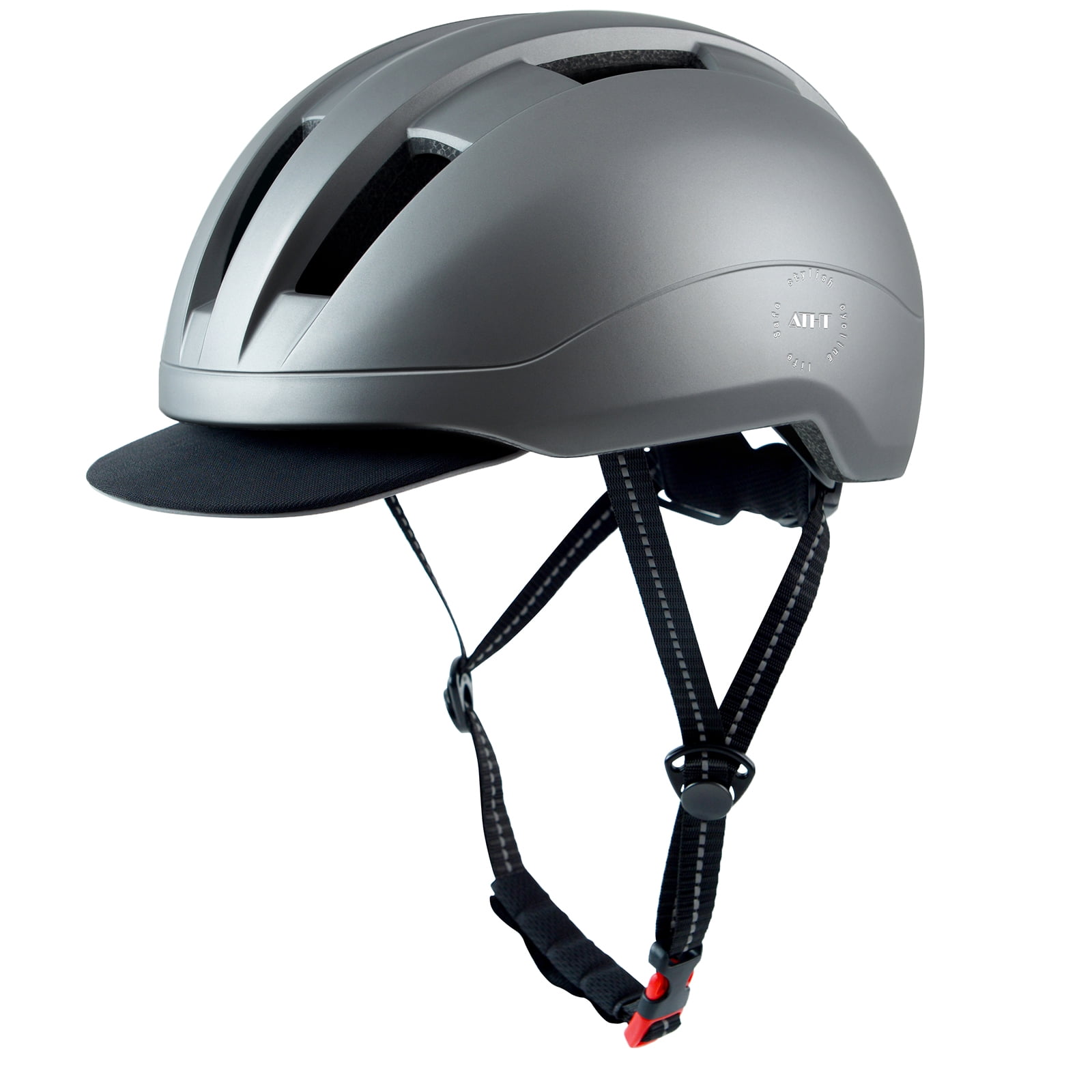 58-62CM Eye Shield Size:L BATFOX Adults Mens Womens Bike Helmet with Rechargeable Led Rear Light Reflective Sun Visor Portable Backpack 