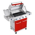 thumbnail image 3 of Monument Grills 4-Burner Propane Gas Grill in Red with Clear View Lid, LED Controls, Side and Sear Burners, 3 of 9