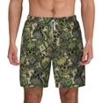 thumbnail image 2 of Goofa Green Skulls Printed Men's Swim Trunks Board Shorts Quick Dry Mens Swimming Trunks with Compression Liner,Breathable Fit Hawaii Beach Shorts-X-Large, 2 of 9