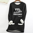 thumbnail image 2 of CFLVAEK Yes, I'm Always Freezing Sweatshirts for Women Plus Size Sherpa Fleece Lined Sweatshirt Round Neck Thermal Pullovers Comfy Long Sleeve Fall Winter Tops with Pockets Black S, 2 of 4