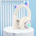 thumbnail image 4 of Kids Headphones Cat Ear Wireless Headphones, LED Light Up Bluetooth over on Ear Purple Headphones for Toddler Boy Girl Teen Children with Microphone, 4 of 10