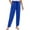 Blue, variant on SNKSDGM Women's Plus Women's Pants Petite Plus Womens Dress Pants High Waisted Elastic Womens Linen Straight Leg Pants Elastic Drawstring Casual Trousers with Pockets Summer Beach Pants S