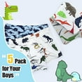thumbnail image 5 of Boys Underwear 5 Pack, Toddler Boxer Briefs Soft Cotton Breathable Kids 2-8 Years Shorts Boxer Dinosaur Animals Set, 5 of 5