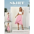 thumbnail image 4 of SLADYGLD Women Lace Up Waist Irregular Ruffle Hem Wrap Midi Skirt, 4 of 5