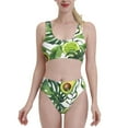 thumbnail image 2 of Picia Watercolor Green Tropical Women's High Waisted Bikini Scoop Neck Swimsuit Two Pieces Bathing Suit-X-Large, 2 of 8