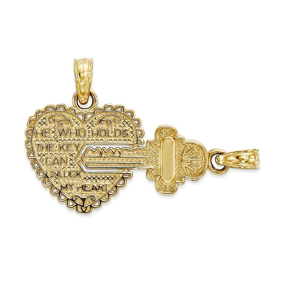 14k Yellow Gold Heart Charm