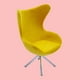 thumbnail image 3 of Inicio Silla de Oficina Flocada de Respaldo Alto de Plástico Amarillo, 3 of 8