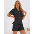 thumbnail image 2 of DARING DIVA Pajamas Set 100% Cotton Button Down Notch Collar Sleepwear L Black, 2 of 6