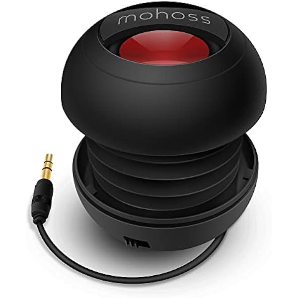 wonima44 Mini Bass Speaker, mohoss Portable Plug in Speaker with 3.5mm Aux Audio Input, Rechargeable External Hamburger Speaker for iPhone Android Smartphones Laptop Tablet iPod MP3