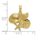 thumbnail image 2 of 14k Gold Four Shell Cluster With Sand Dollar 2-d Charm 23x19.16mm Wide 3.2mm Thick Pendant Necklace for Women, 2 of 2