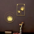thumbnail image 3 of 2 Pack Gold Metal Leaf Wall Decor, Metal Art Wall Decor, Home Office Metal Leaf Wrought Iron Bedroom Hanging Parts Wall Decoration, 3 of 8