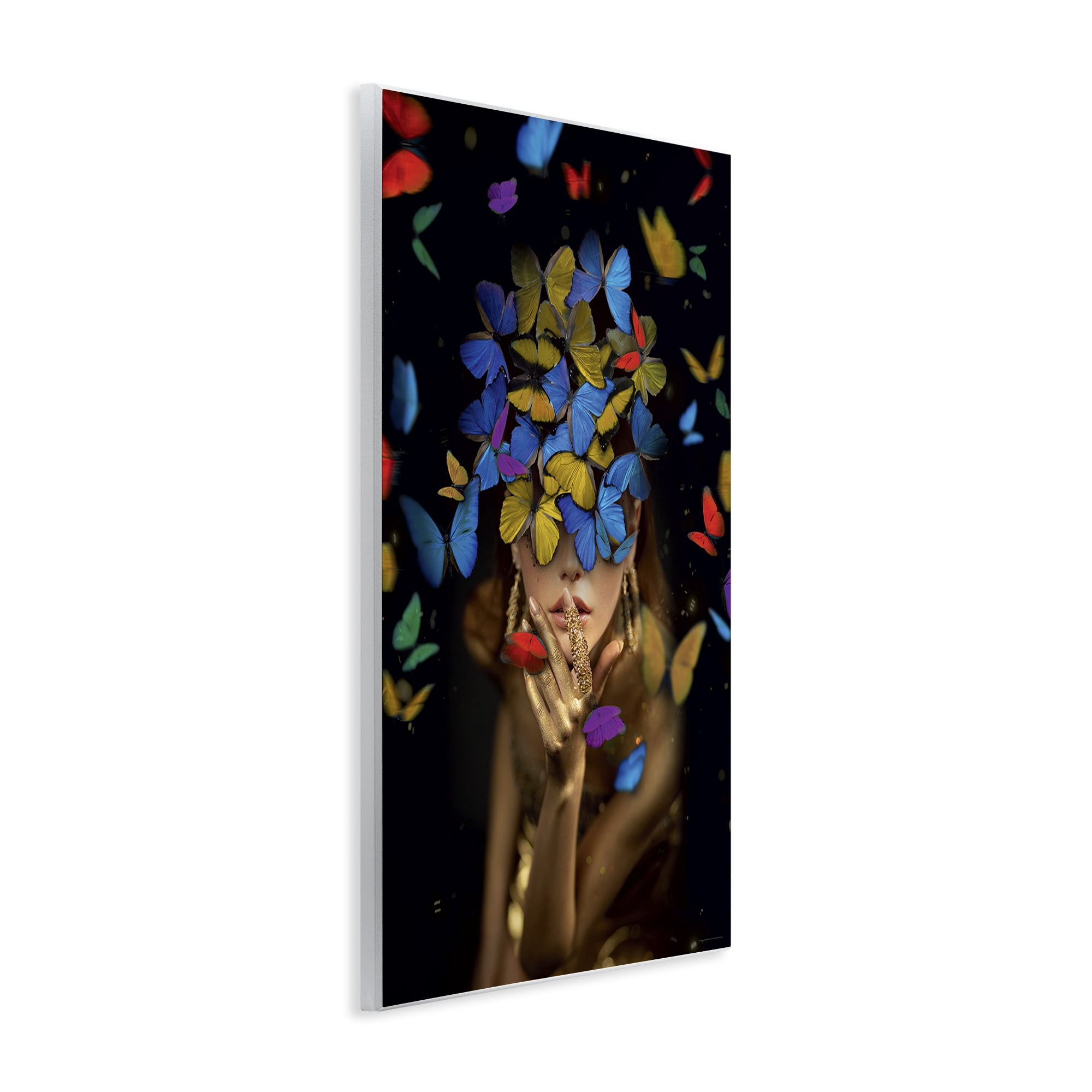 Stupell Industries Butterfly Swathed Woman Animals Painting Unframed Art Print Wall Art, 10 x 15