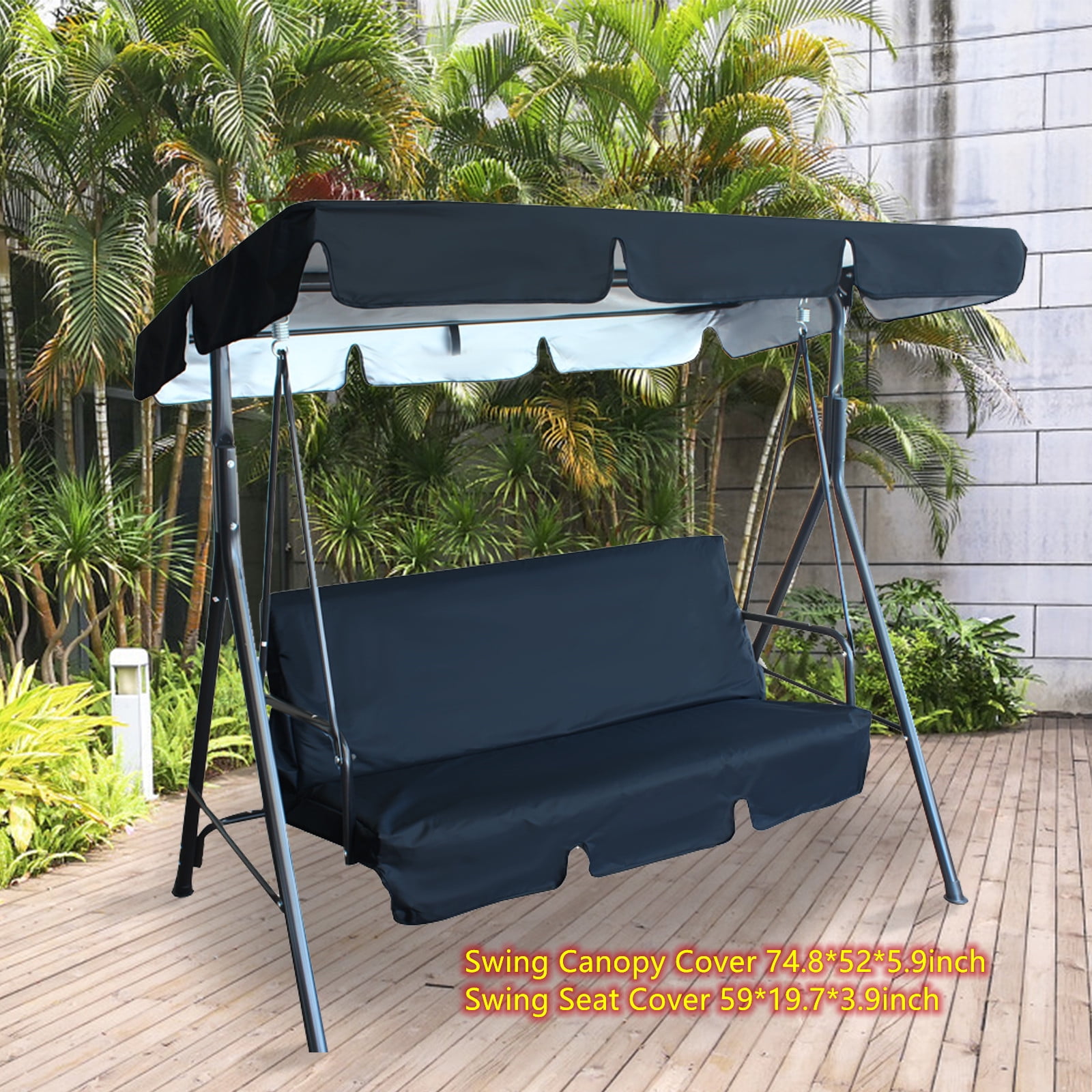 Details about   Garden Chair Hammock Cushion 3 Seater Replacement Swing Seat Canopy Cover Set 