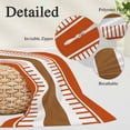thumbnail image 6 of Burnt Orange Farmhouse Throw Pillow Cover, Pillowcase Protectors with Zipper, Breathable Decorative Lumbar Pillow Case Cover, Orange Brown Striped Pillow Shams for Couch Sofa 12x20Inch, 6 of 8