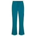 thumbnail image 4 of M&M SCRUBS Women's PETITE Scrub Set Breathable Cool Stretch Fabric Scrub Top and cargo Pant Set (Teal, Large-Petite), 4 of 6