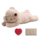 thumbnail image 1 of PetPrime Juguete de conejo de peluche para perro con latido del corazón, con bolsa calentadora, juguete suave para aliviar la ansiedad del cachorro, latido del corazón, animal de peluche, compañero do, 1 of 5