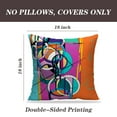 thumbnail image 2 of LALILO Throw Pillow Covers Orange Circle Retro Vintage With Art Modern Cushion Cover 18" x 18", 2 Pack, 2 of 6