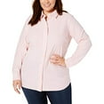 thumbnail image 4 of Charter Club Womens Fresh Twist Button Up Shirt, Pink, Plus Size, 1X, 4 of 5