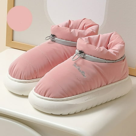 

CoCopeanut 2022 Waterproof Women s Snow Boots Warm Down Winter Home Female Ankle Boot with Fur Non-slip Solid Color Woman Cotton Shoes