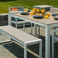 thumbnail image 3 of DuroGreen Park City 72" Rectangular 6-Pc Outdoor Dining Set, 1 Table/1 Bench/4 Chairs Made With All-Weather Tangent lumber, High End Patio Furniture, Easy Assembly, US Made, White with Weathered Wood, 3 of 8