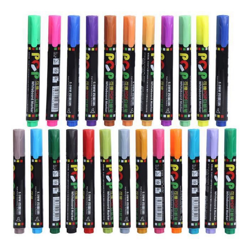 Colored Whiteboard Markers 24Pcs Colorful Multifunctional Whiteboard