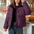 thumbnail image 4 of TKLPEHG Winter Puffer Coat for Women Fashion Zip Up Stand Collar Bubble Jackets Thermal Warm Padded Comfy Outerwear (Purple,XL), 4 of 5