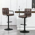 thumbnail image 5 of Furniliving Adjustable Swivel Bar Stools Counter Height Stool with Low-Back Kitchen Counter Stools Set of 2,Black Brown, 5 of 10