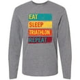 thumbnail image 3 of Inktastic Running Eat Sleep Triathlon Repeat Long Sleeve T-Shirt, 3 of 5