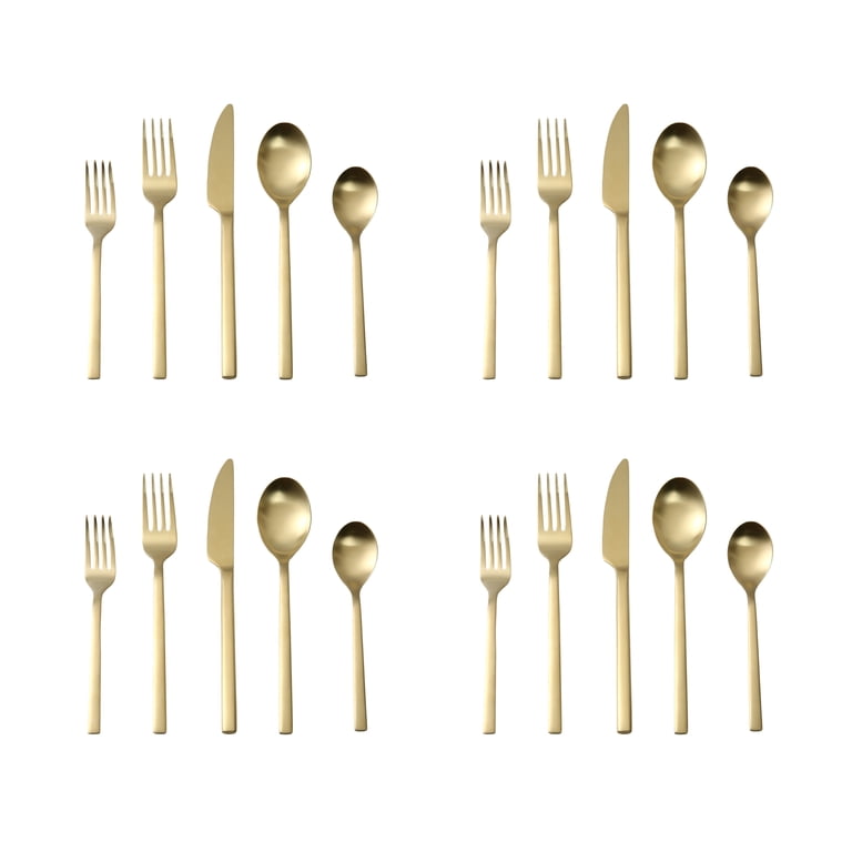 Better Homes & Gardens Stainless Steel Gold Flatware Set 20 Piece
