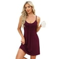 thumbnail image 4 of Sleeveless Nightgowns for Women O Neck Camisole Chemise Nightgown Adjustable Spaghetti Strap Racerback Sleep Dress Sexy Sleepwear Dress for Women, S-XXL, 4 of 11